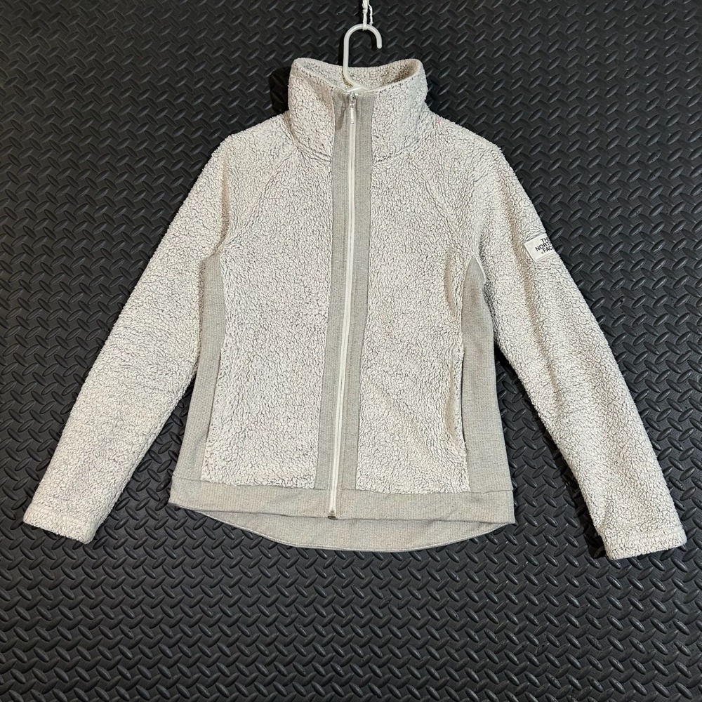 The North Face Sherpa Fleece Full Zip Gray Sweater Women's Size Medium